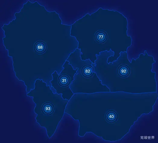 echarts肇庆市鼎湖区geoJson地图圆形波纹状气泡图